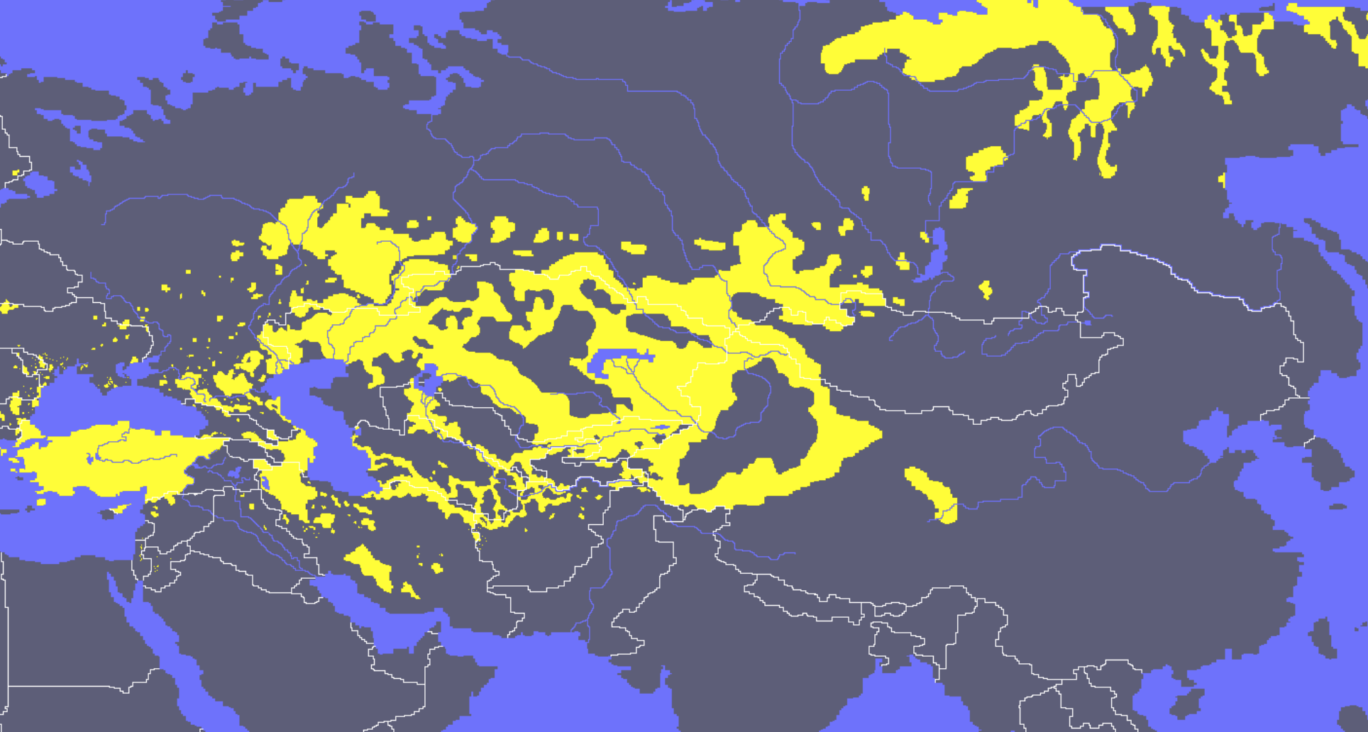 Карта расселения тюркоязычных народов.